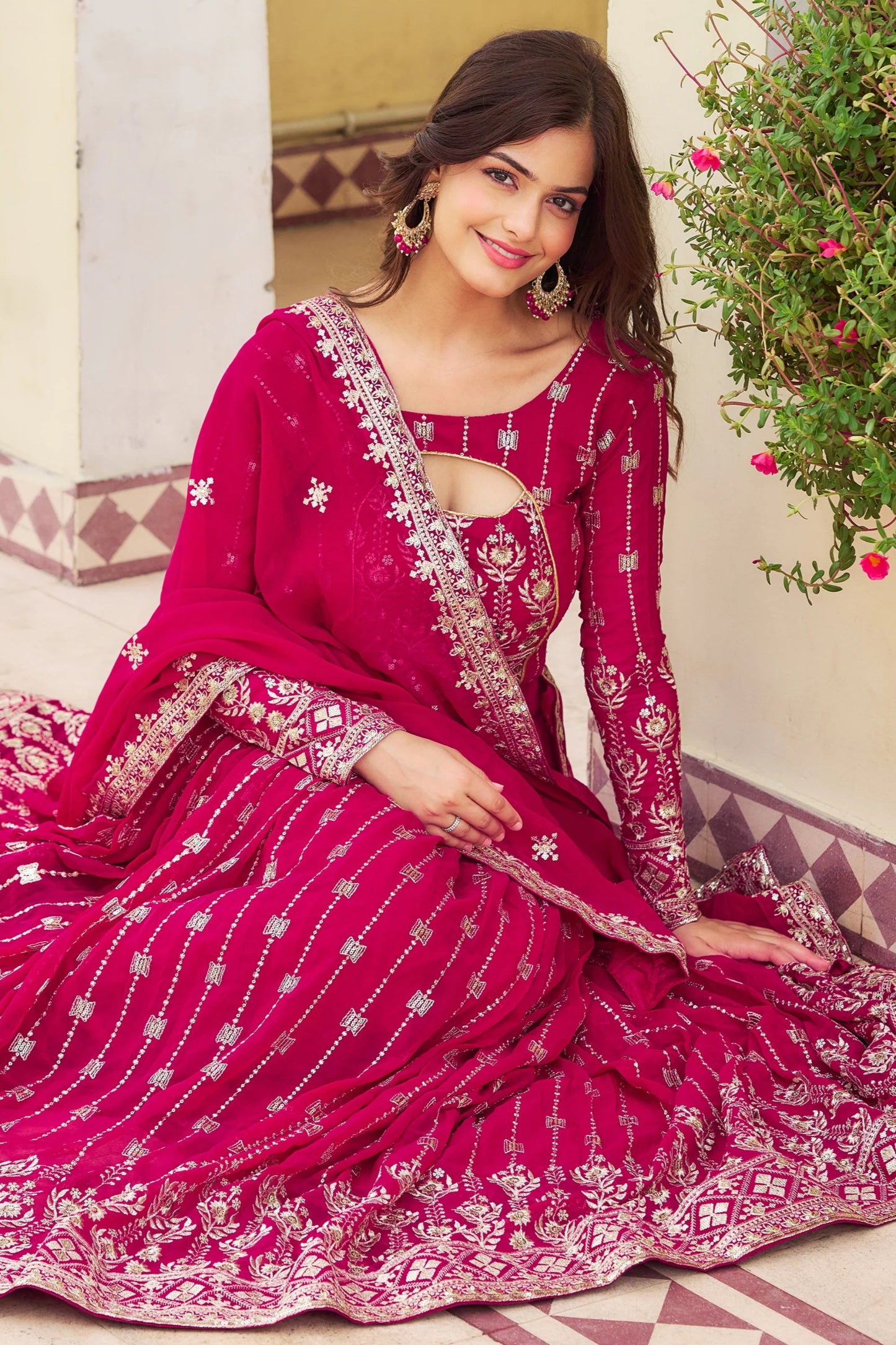 Amazing Pink Color Ready To Wear Lehenga Choli With Designer Dupatta , Traditional Outfit For Wedding And Reception Special Outfit