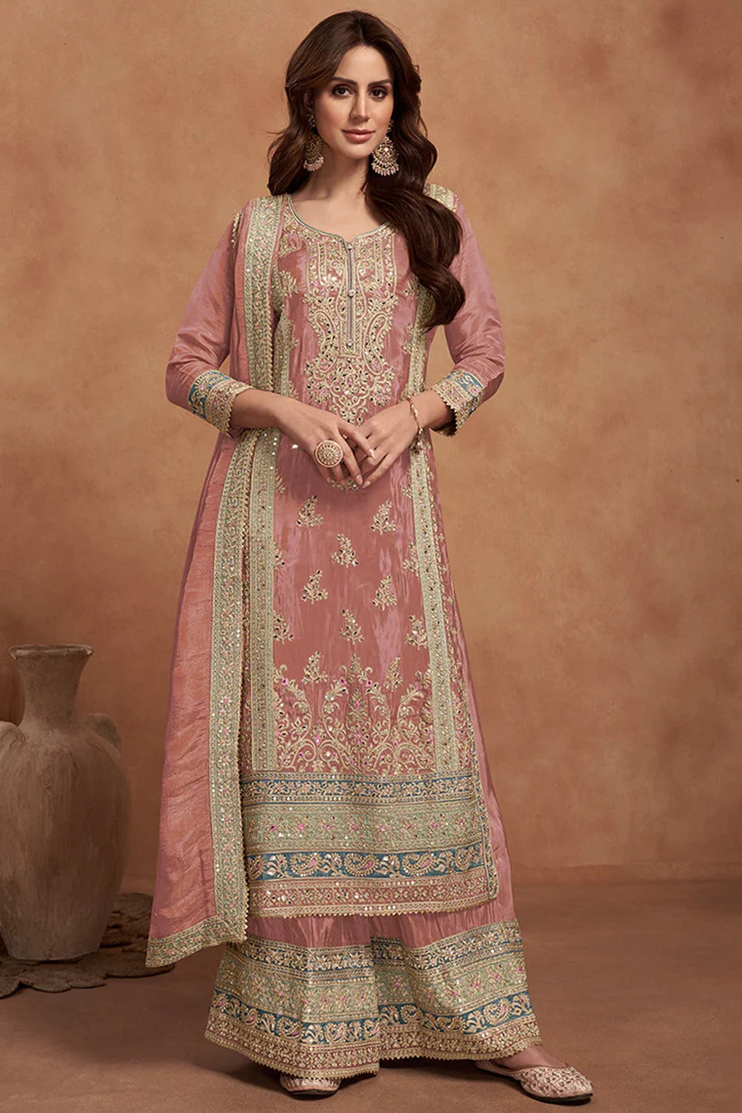 Beautiful Embroidery Worked Event Indian Pakistani Wedding Wear Salwar Kameez Sharara Plazzo Suits