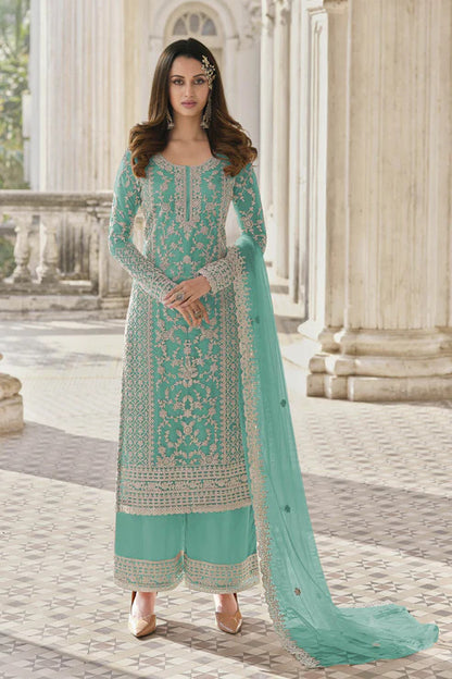 Heavy Embroidery Worked Salwar Kameez Plazzo Suits