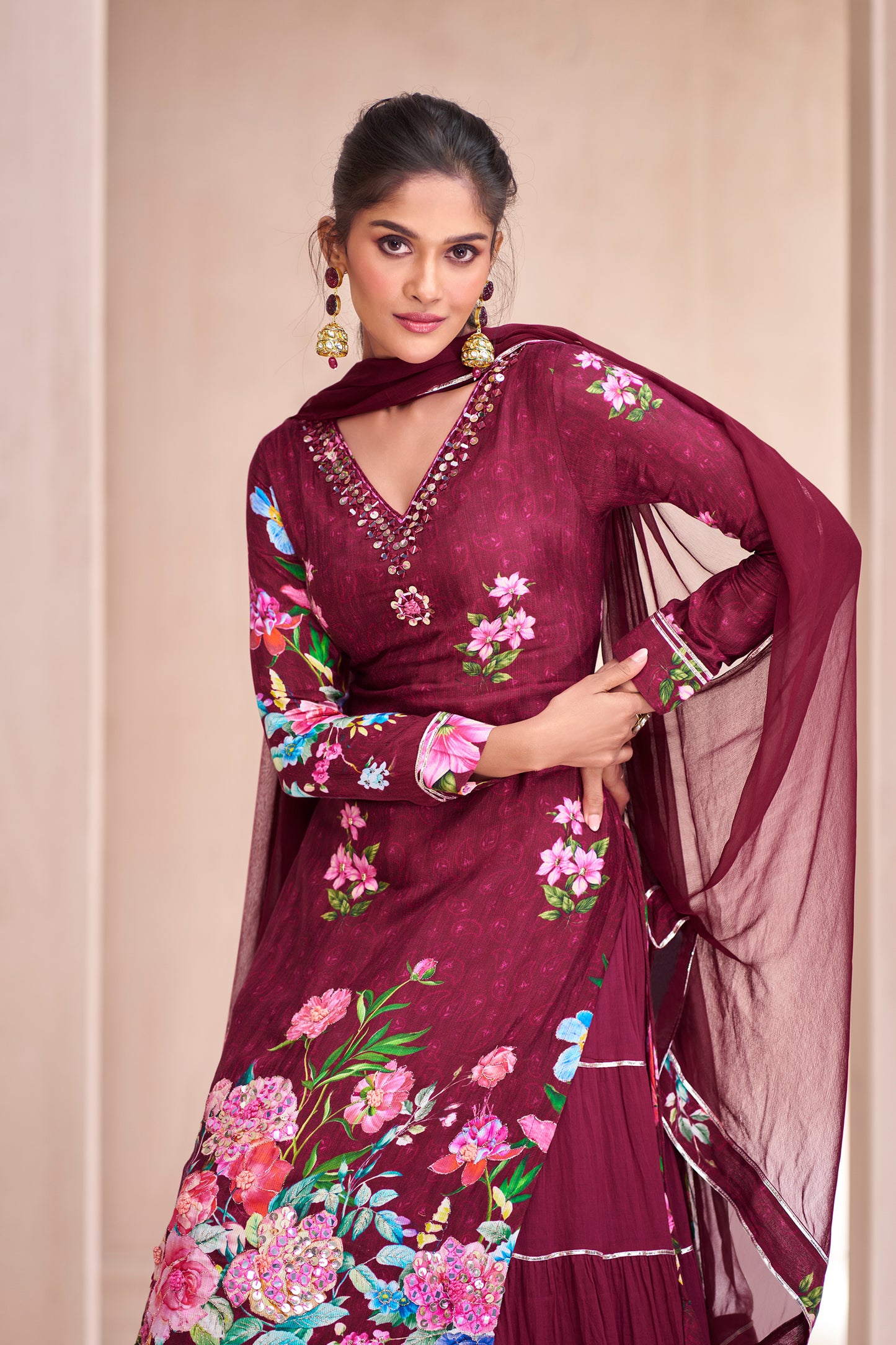 Hand Made Embroidery Work  Roka Nikah Wear Salwar Kameez Plazzo Suits