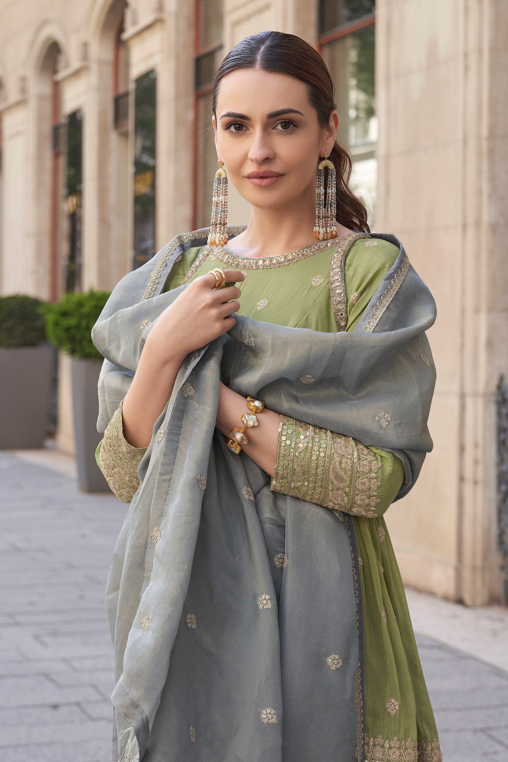 Beautiful Pink Color Readymade Wedding Function Wear Salwar Kameez Sharara Suits