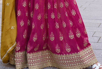 Beautiful Pink Color Readymade Wedding Function Wear Salwar Kameez Sharara Suits