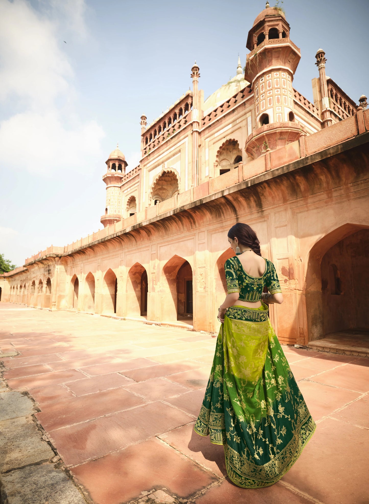 Gorgeous Green Color Wedding Party Wear Saree