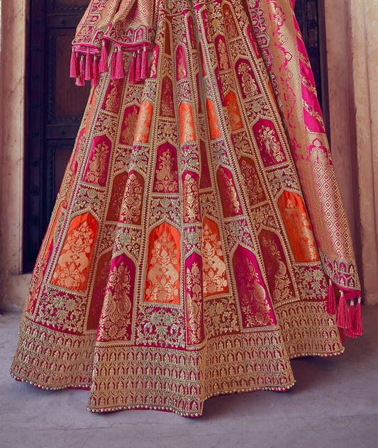 Heavy Banarasi Silk fabric Reception Wear Readymade Lehenga Choli