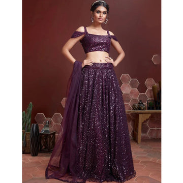 Bollywood Purple Color Readymade Event Party Wear Lehenga