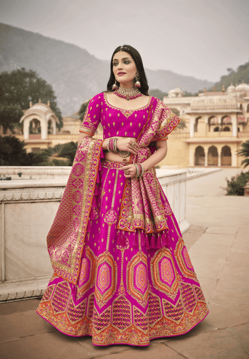 Indian Stylish Designer Banarasi Silk Bridal Wear Special Lehenga Choli