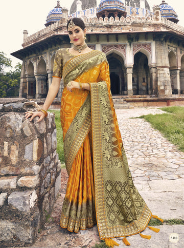 Indian Pakistani Designer Grey Color Embroidery Work Satin Wedding Wear Saree