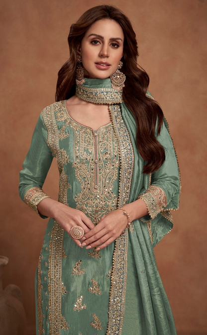 Beautiful Embroidery Worked Event Indian Pakistani Wedding Wear Salwar Kameez Sharara Plazzo Suits