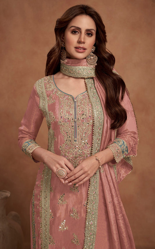 Beautiful Embroidery Worked Event Indian Pakistani Wedding Wear Salwar Kameez Sharara Plazzo Suits