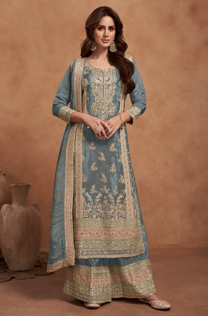 Beautiful Embroidery Worked Event Indian Pakistani Wedding Wear Salwar Kameez Sharara Plazzo Suits