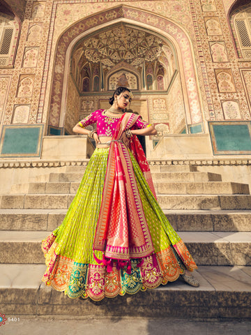 Designer Readymade Special Occasion Wear Lehenga Choli With Banarasi Silk Dupatta