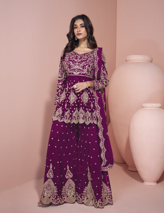 Bridal Look Heavy Embrodered Sharara Suits for Wedding And Reception