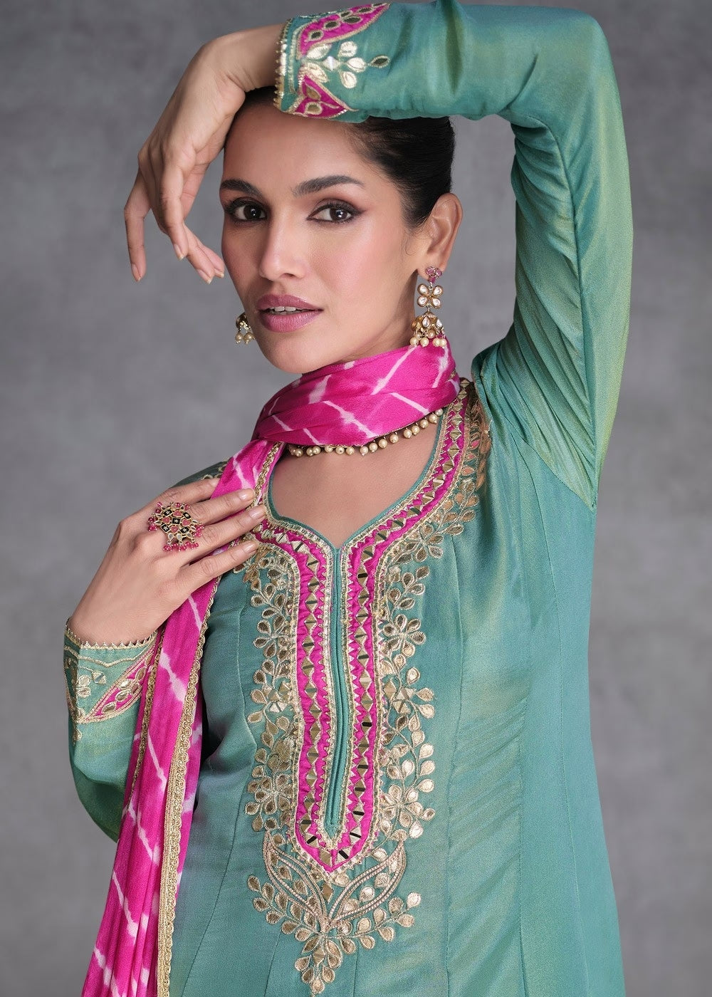 Heavy Embroidery Work Wedding Wear Salwar Kameez Palazzo Suits