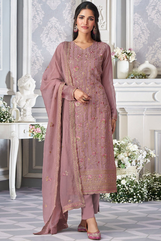 Summer Wear Organza Silk Designer & Embroidery Work Shalwar Kameez Pant Suits