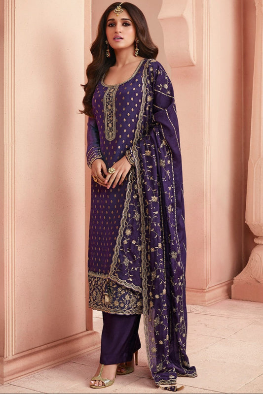 Summar Special Trendy Designer jacquard With Embroidery Work Salwar Kameez-Pant