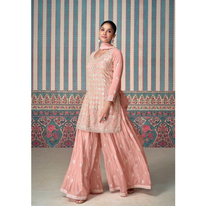 Indian Ethnic Wear Cotton Digital Fancy Embroidery Work Salwar Kameez Plazzo Pant Suits