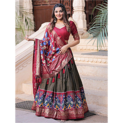 Beautiful Multi-Color Navratri Special Printed Silk Lehenga Choli