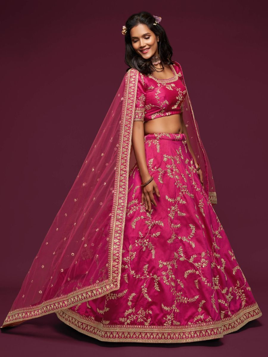 Delightful Pink Color Readymade Ghaghra Choli Event Party Wear Sequence Worked Lehenga