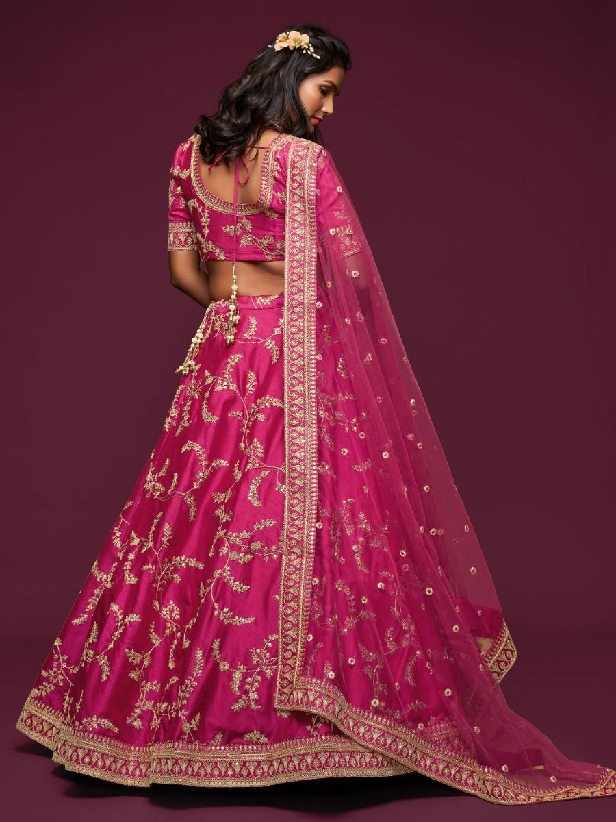 Delightful Pink Color Readymade Ghaghra Choli Event Party Wear Sequence Worked Lehenga