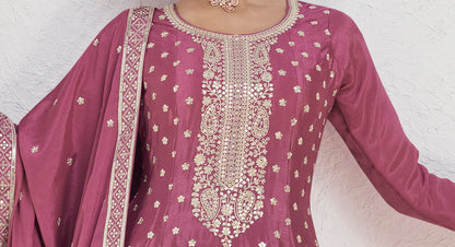 Roka Nikah Wear Pakistani Style Thread Embroidery Work Salwar Kameez Plazzo Suit