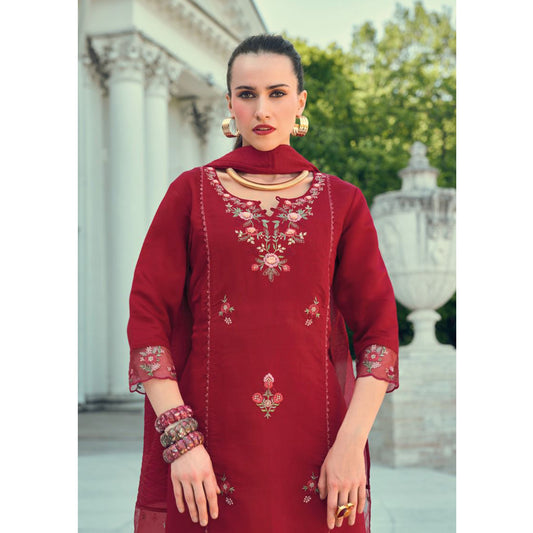 Eid Special Pakistani Indian Designer Silk With Embroidery Work Salwar Kameez Pant Suit