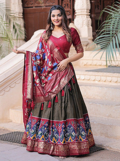 Beautiful Multi-Color Navratri Special Printed Silk Lehenga Choli