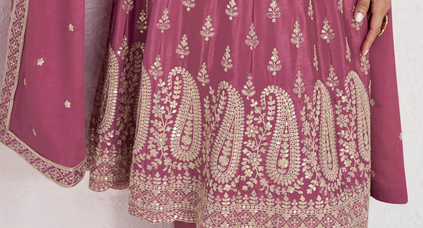 Roka Nikah Wear Pakistani Style Thread Embroidery Work Salwar Kameez Plazzo Suit