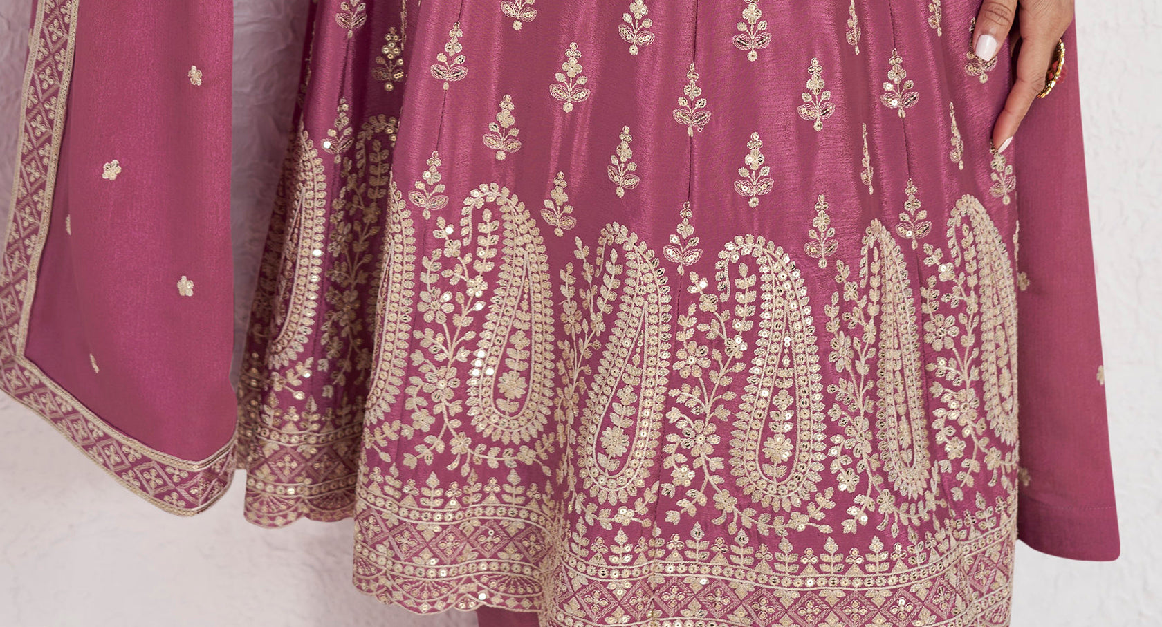 Roka Nikah Wear Pakistani Style Thread Embroidery Work Salwar Kameez Plazzo Suit