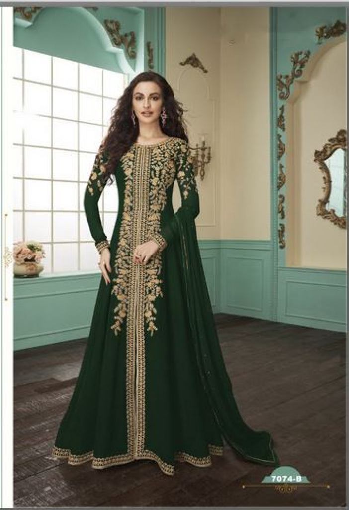 Pakistani Designer Heavy Fox Georgette Santoon Fabric Anarkali Gown Suit