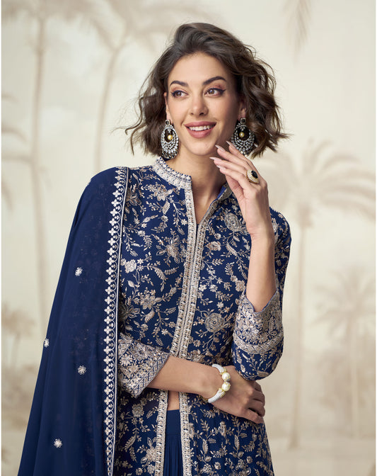 Wedding Function Party Wear Anarkali Full Dupatta Gown Suit Online USA