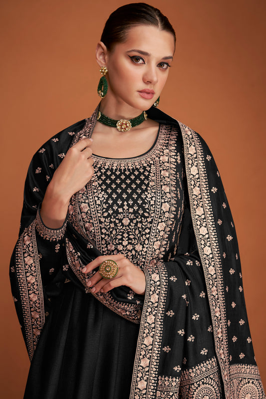 Wedding Reception Party Wear Full Flared Anarkali Dupatta Gown Suit's