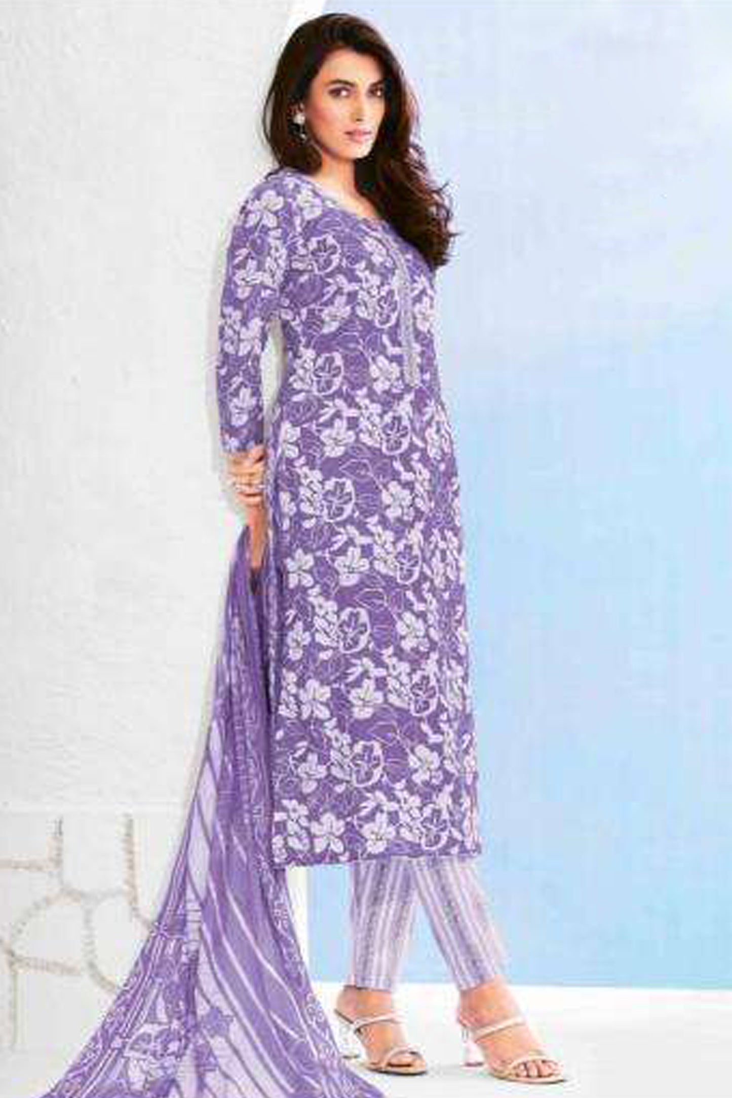 
Muslim Women's Wear Readymade Outfits Salwar Kameez Plazzo-Pant Suit
