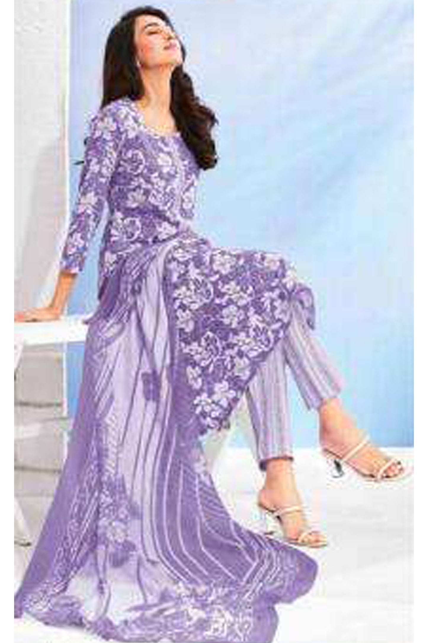 
Muslim Women's Wear Readymade Outfits Salwar Kameez Plazzo-Pant Suit

