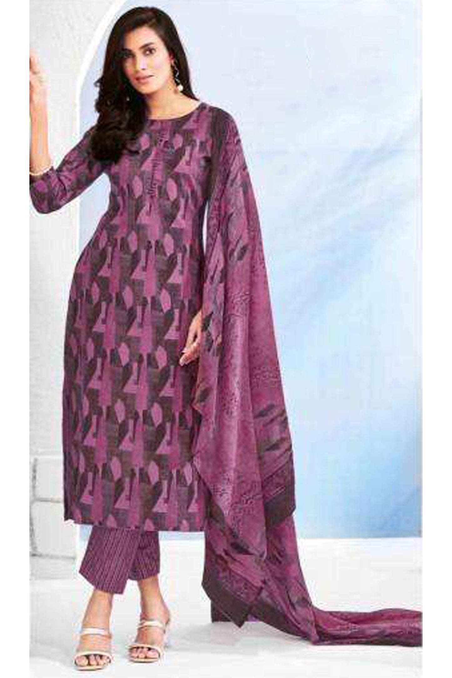 
Muslim Women's Wear Readymade Outfits Salwar Kameez Plazzo-Pant Suit

