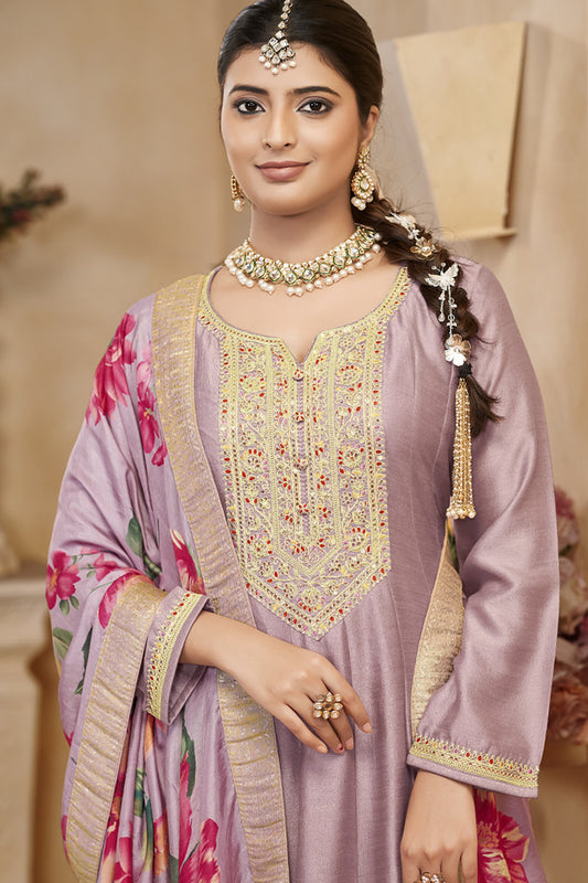 Indian Traditional Ready to Wear Embroidery Worked Anarkali Gown Dress