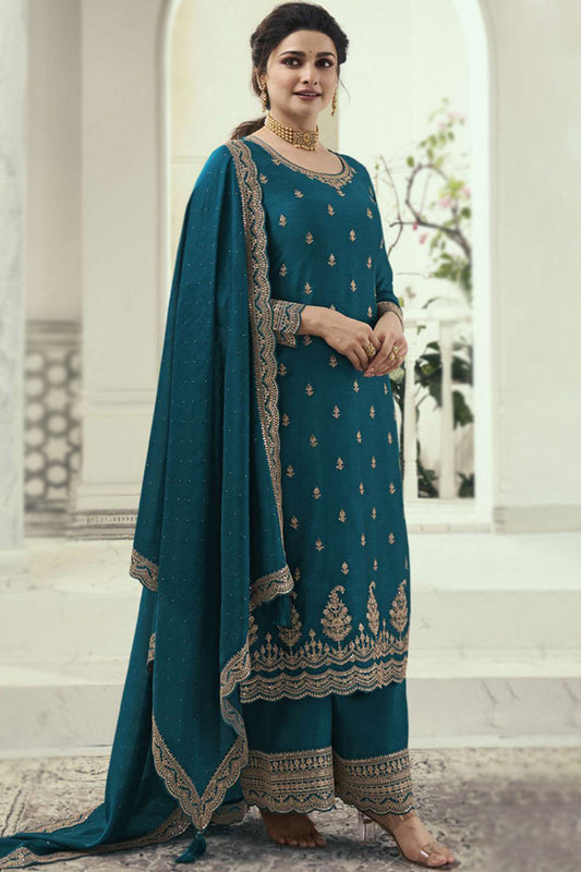Pakistani Indian Women's Wear Salwar Kameez Embroidery Work Plazzo

