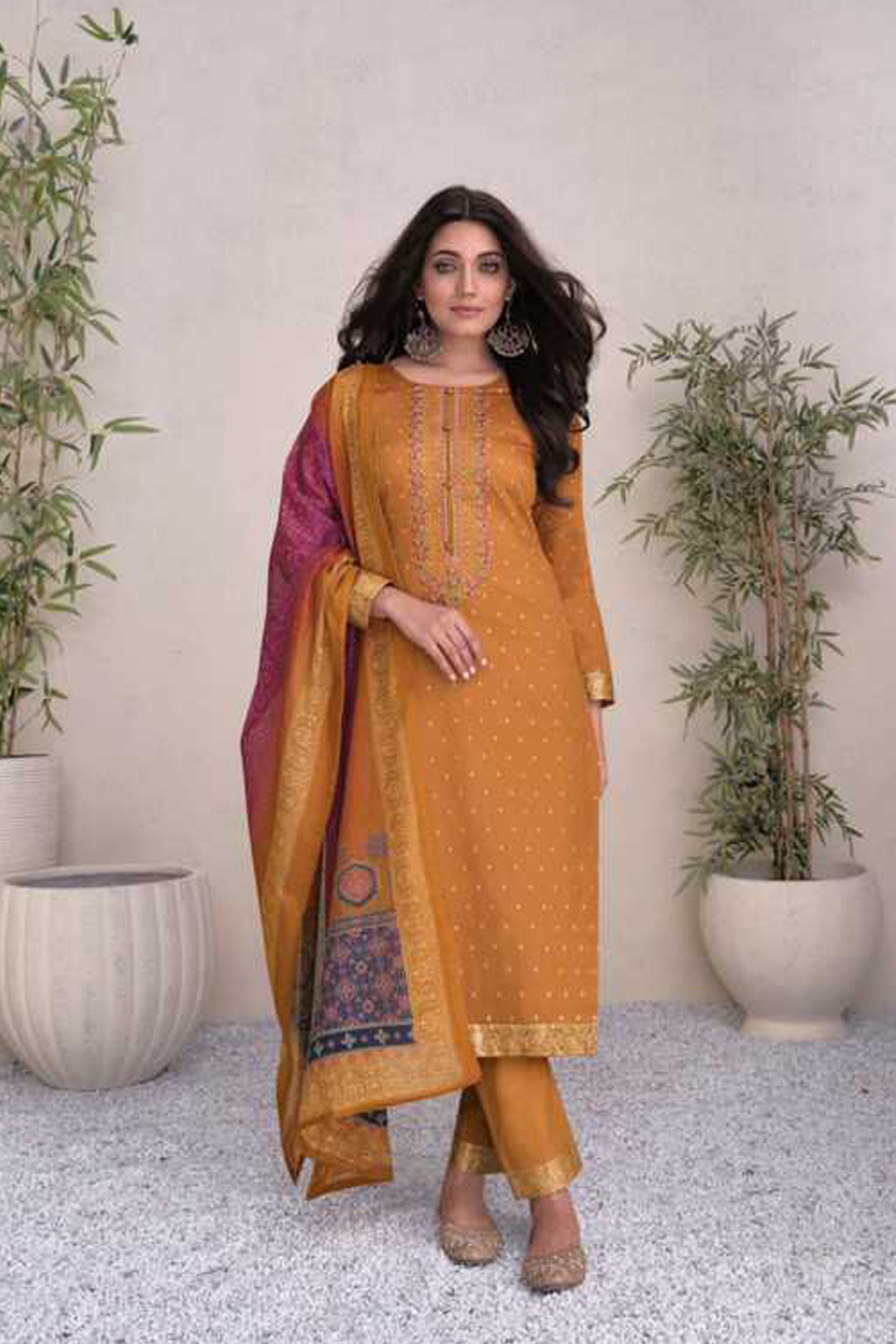 Gray Color Pure Satin Fabric Summer Wear  Salwar Kameez Pant Suit's