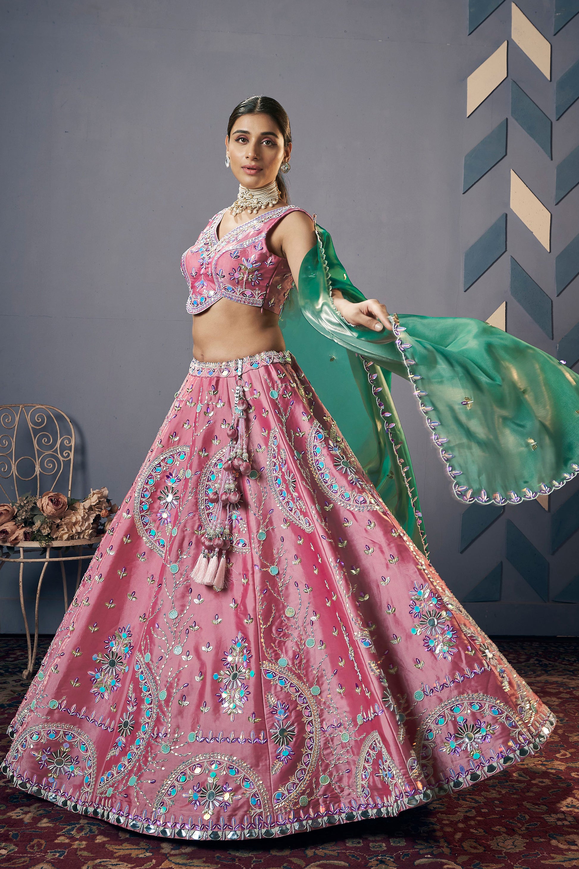 Heavy Function Lehenga Outfit Indian Traditional Wedding Wear Embroidery Lehenga Choli