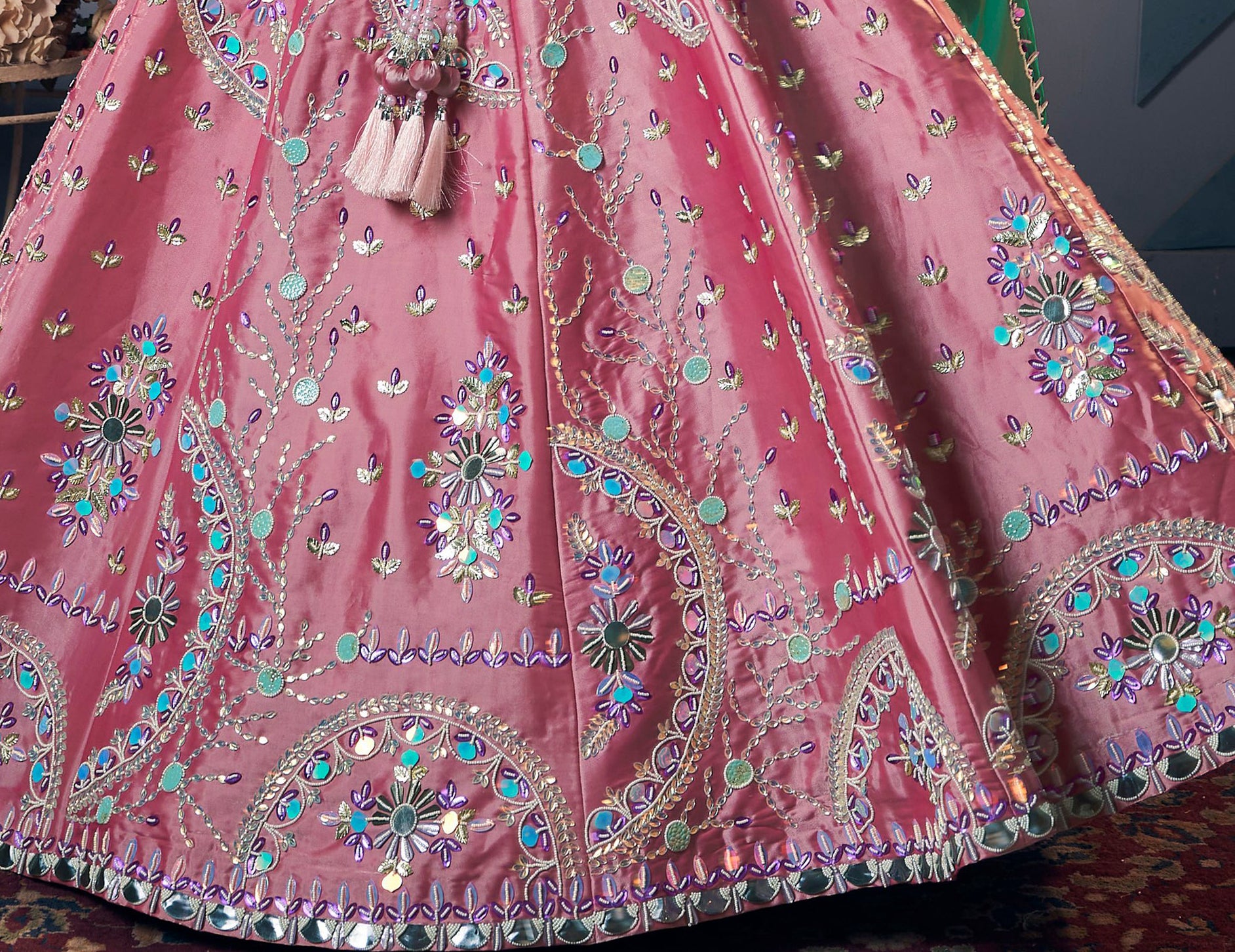 Heavy Function Lehenga Outfit Indian Traditional Wedding Wear Embroidery Lehenga Choli