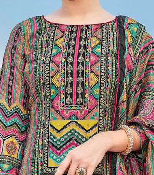 Pakistani Eid Festival Wear Digital Printed Salwar Kameez Palazzo Suit