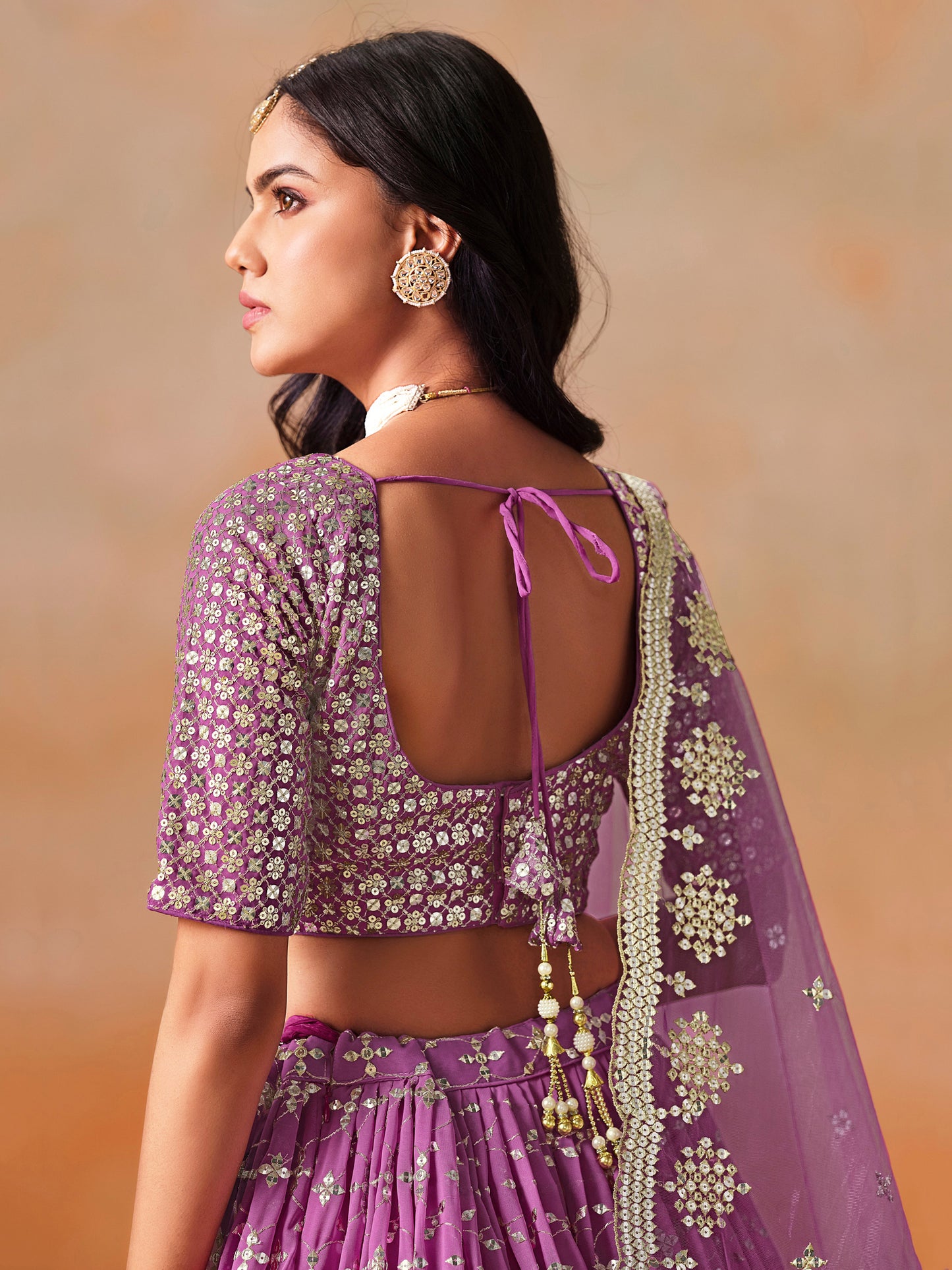 Pakistani Special Purple Georgette Fabric New Lehenga With Net Dupatta