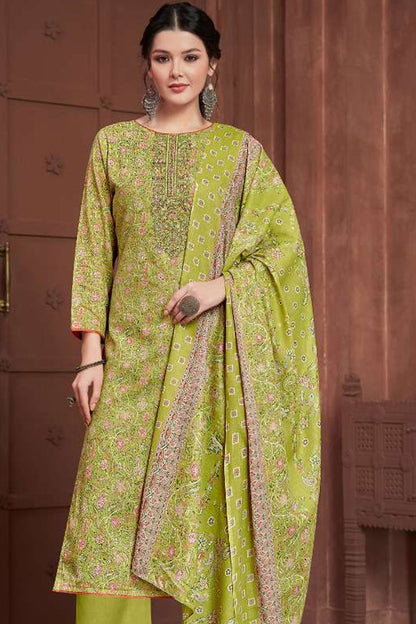 Bollywood Stylish Designer Cotton Fabric Embroidery Work Salwar Kameez Plazzo Pant Suit