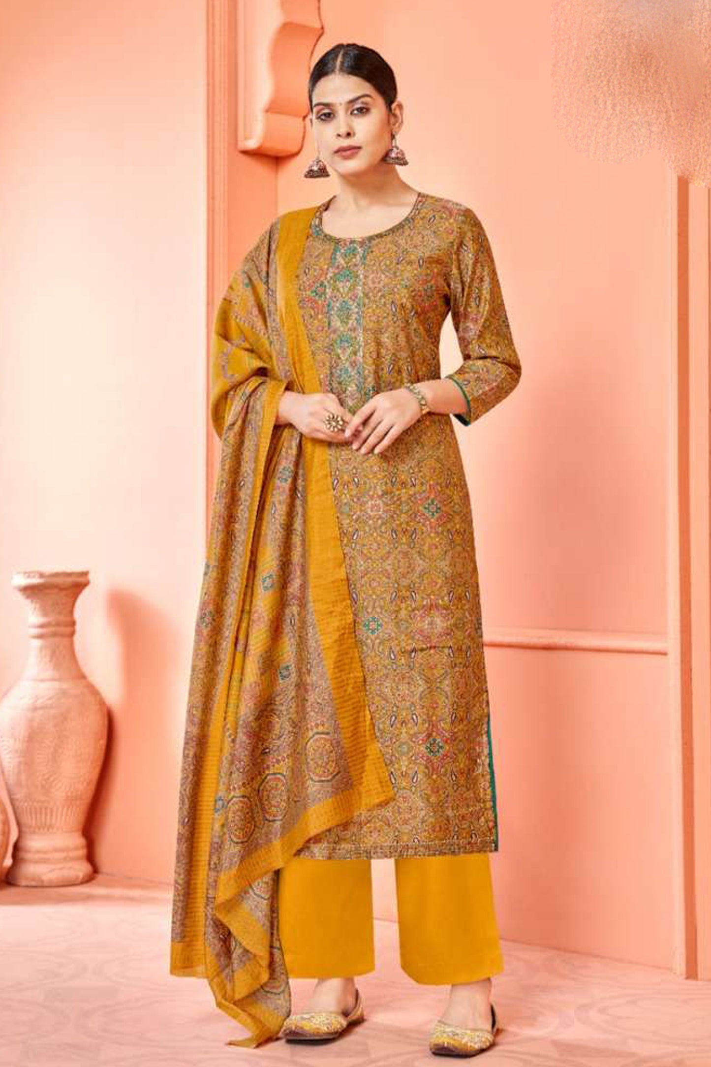 Eid Ramdan Wear Digital Print Worked Salwar Kameez Plazzo Pant Suit