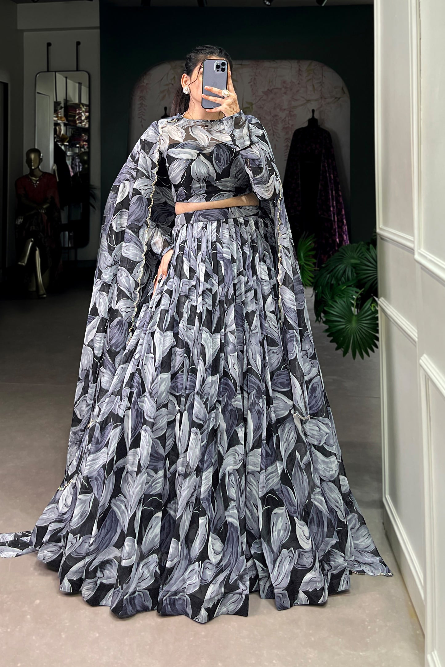 Indian Stylish Dola Silk Embroidery Work Lehenga Choli With Net Dupatta