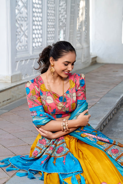 Yellow Color Wedding Reception Party Wear Designer Lehenga Choli