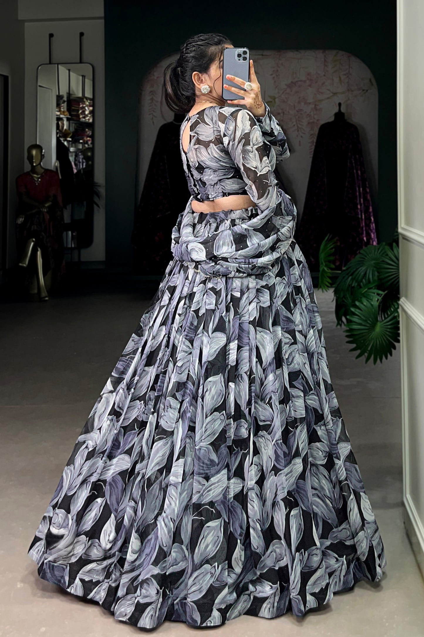 Indian Stylish Dola Silk Embroidery Work Lehenga Choli With Net Dupatta