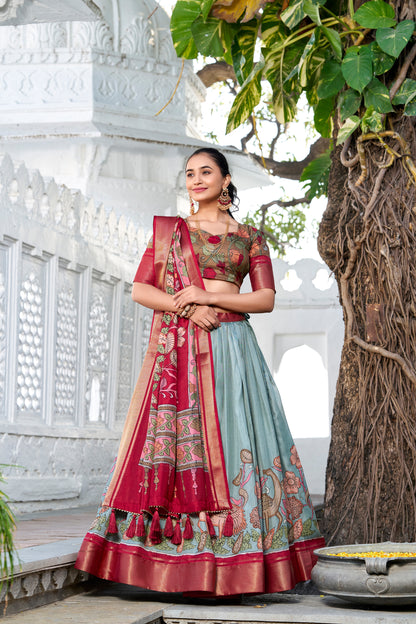 Indian Pakistani Traditional Wear Lehenga Blouse with Dupatta