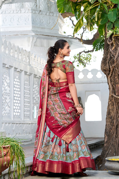 Indian Pakistani Traditional Wear Lehenga Blouse with Dupatta