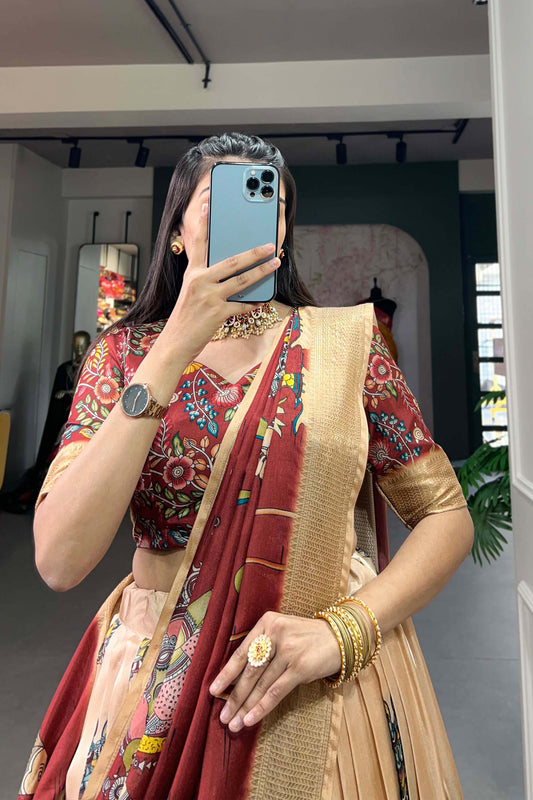 Pakistani Designer Beige Ghaghra Choli Sangeet Function Lehenga Choli