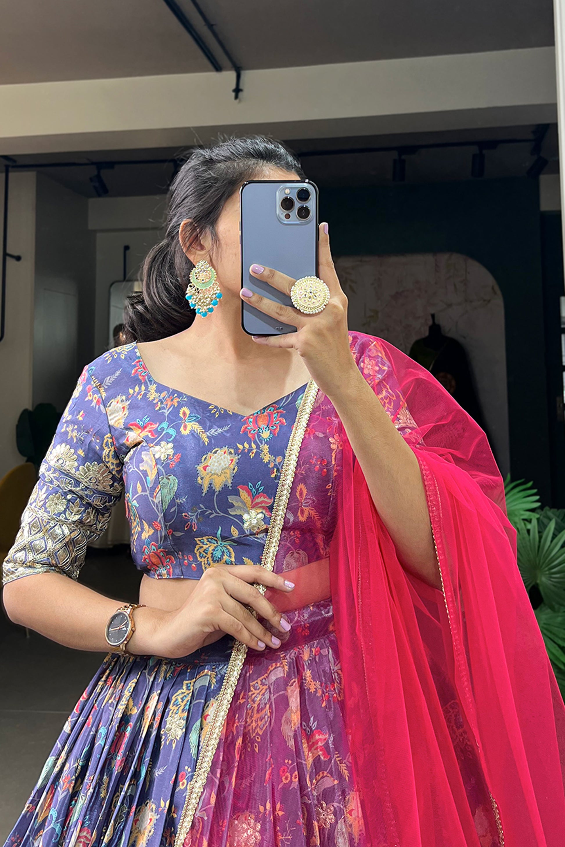 Indian Wedding Party Wear Lehenga Choli With Embroidery And Sequins Work